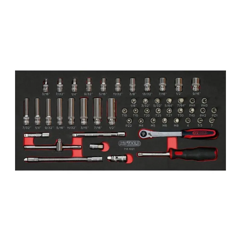 Module de douilles et accessoires ULTIMATE® 1/4" en pouces . 51 pièces KSTOOLS 713.1021 | 713.1021 Module de douilles et accessoires ULTIMATE® 1/4" en pouces . 51 pièces KSTOOLS 713.1021 | 713.1021