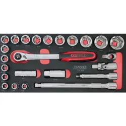 Module de douilles et accessoires ULTIMATE® 1/2" en pouces . 24 pièces KSTOOLS 713.1025 | 713.1025