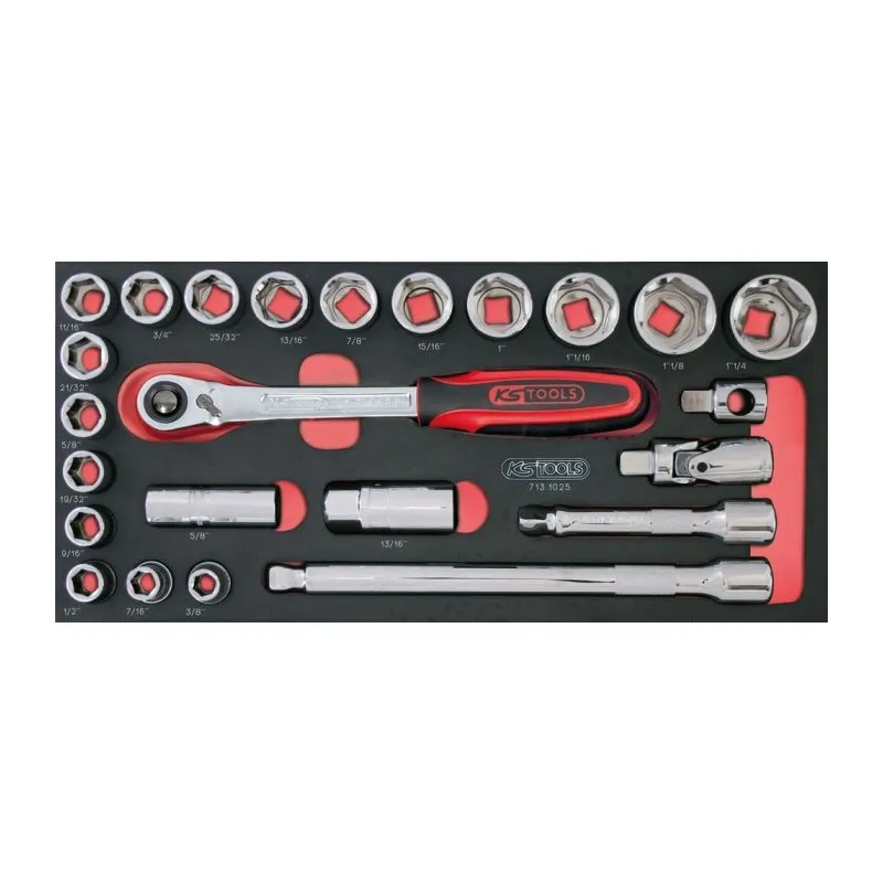 Module de douilles et accessoires ULTIMATE® 1/2" en pouces . 24 pièces KSTOOLS 713.1025 | 713.1025 Module de douilles et accessoires ULTIMATE® 1/2" en pouces . 24 pièces KSTOOLS 713.1025 | 713.1025