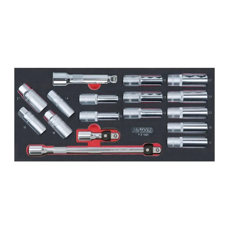 Module de douilles longues et accessoires 1/2" . 17 pièces KSTOOLS 713.1026 | 713.1026 Module de douilles longues et accessoires 1/2" . 17 pièces KSTOOLS 713.1026 | 713.1026