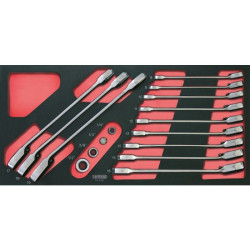 Module de clés mixtes à cliquet réversible GEARplus® avec adaptateurs . 16 pièces KSTOOLS 713.2027 | 713.2027