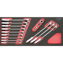 Module de clés mixtes à cliquet inclinable GEARplus® avec adaptateurs . 16 pcs KSTOOLS 713.2028 | 713.2028