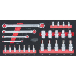 Module de douilles ULTIMATE® et clés TORX® 1/4 - 1/2 . 25 pièces KSTOOLS 713.5008 | 713.5008