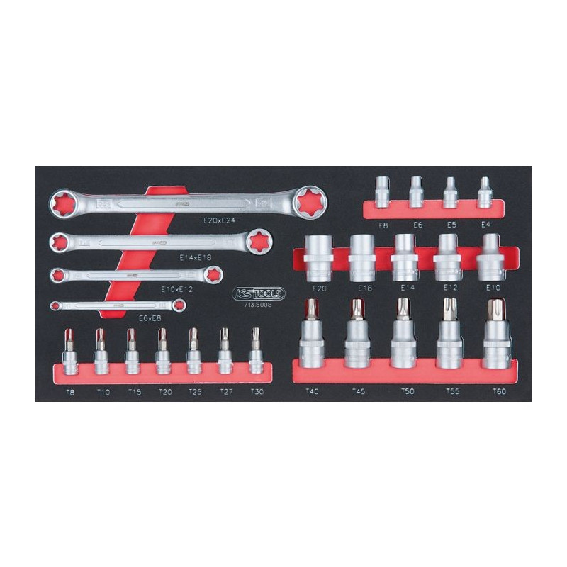 Module de douilles ULTIMATE® et clés TORX® 1/4 - 1/2 . 25 pièces KSTOOLS 713.5008 | 713.5008 Module de douilles ULTIMATE® et clés TORX® 1/4 - 1/2 . 25 pièces KSTOOLS 713.5008 | 713.5008