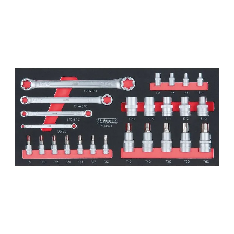 Module de douilles ULTIMATE® et clés TORX® 1/4 - 1/2 . 25 pièces KSTOOLS 713.5008 | 713.5008 Module de douilles ULTIMATE® et clés TORX® 1/4 - 1/2 . 25 pièces KSTOOLS 713.5008 | 713.5008
