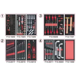 Composition d'outils 4 tiroirs pour servante . 173 pièces KSTOOLS 714.0173 | 714.0173