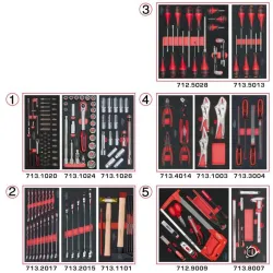 Composition d'outils 5 tiroirs pour servante . 187 pièces KSTOOLS 714.0187 | 714.0187