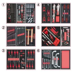 Composition d'outils 6 tiroirs pour servante . 202 pièces KSTOOLS 714.0202 | 714.0202