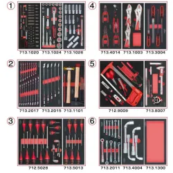 Composition d'outils 6 tiroirs pour servante . 202 pièces KSTOOLS 714.0202 | 714.0202