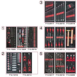 Composition d'outils 5 tiroirs pour servante . 311 pièces KSTOOLS 714.0311 | 714.0311