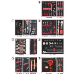 Composition d’outils 7 tiroirs pour servante . 337 pièces KSTOOLS 714.0337 | 714.0337