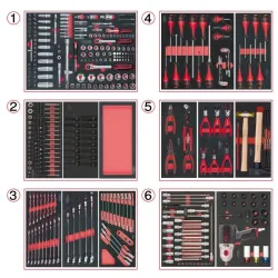 Composition d'outils 6 tiroirs pour servante . 428 pièces KSTOOLS 714.0425 | 714.0425