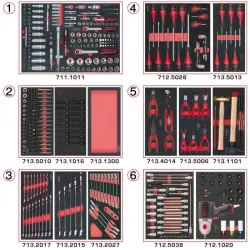 Composition d'outils 6 tiroirs pour servante . 428 pièces KSTOOLS 714.0425 | 714.0425