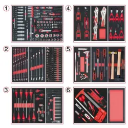 Composition d'outils 6 tiroirs pour servante . 455 pièces KSTOOLS 714.0452 | 714.0452