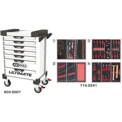 Servante ULTIMATE blanche 7 tiroirs équipée de 241 outils KSTOOLS 803.7241 | 803.7241
