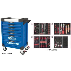 Servante ULTIMATE bleue 7 tiroirs équipée de 263 outils KSTOOLS 804.7263 | 804.7263
