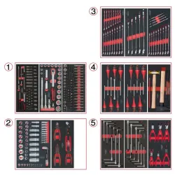 Servante ULTIMATE rouge 5 tiroirs équipée de 311 outils KSTOOLS 809.5311 | 809.5311