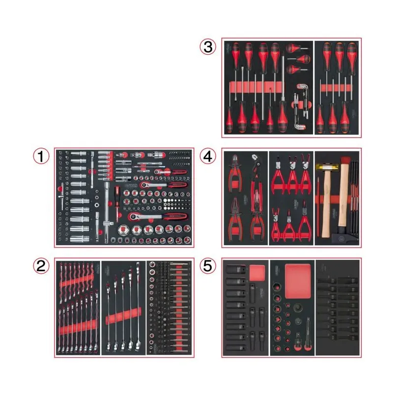 Servante ULTIMATE rouge 5 tiroirs équipée de 384 outils KSTOOLS 809.5380 | 809.5380 Servante ULTIMATE rouge 5 tiroirs équipée de 384 outils KSTOOLS 809.5380 | 809.5380