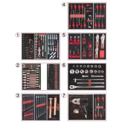 Servante ULTIMATE rouge 7 tiroirs équipée de 337 outils KSTOOLS 809.7337 | 809.7337