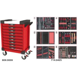 Servante ULTIMATE rouge 9 tiroirs équipée de 429 outils KSTOOLS 809.9425 | 809.9425