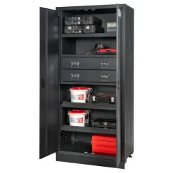 Armoire de rangement haute à 2 tiroirs . L. 903 x l. 518 x  H. 1950 mm KSTOOLS 810.8057 | 810.8057