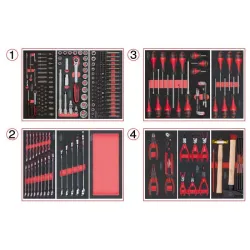Servante ULTIMATE grise et noire 5 tiroirs équipée de 241 outils KSTOOLS 816.5241 | 816.5241