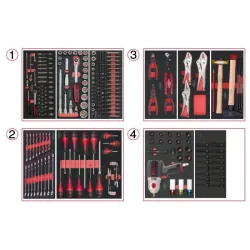 Servante ULTIMATE grise et noire 5 tiroirs équipée de 263 outils KSTOOLS 816.5263 | 816.5263