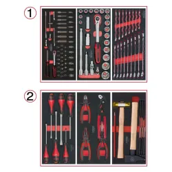 Servante ULTIMATE grise et noire 7 tiroirs équipée de 114 outils KSTOOLS 816.7114 | 816.7114
