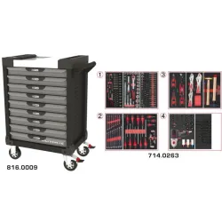 Servante ULTIMATE grise et noire 9 tiroirs équipée de 263 outils KSTOOLS 816.9263 | 816.9263