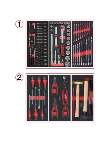 Servante ULTIMATE verte 7 tiroirs équipée de 114 outils KSTOOLS 817.7114