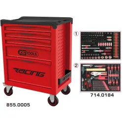 Servante RACING 5 tiroirs équipée de 184 outils KSTOOLS 855.5184 | 855.5184
