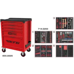 Servante RACING 5 tiroirs équipée de 283 outils KSTOOLS 855.5283 | 855.5283