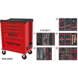Servante RACING 5 tiroirs équipée de 311 outils KSTOOLS 855.5311 | 855.5311