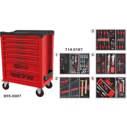 Servante RACING 7 tiroirs équipée de 187 outils KSTOOLS 855.7186 | 855.7186