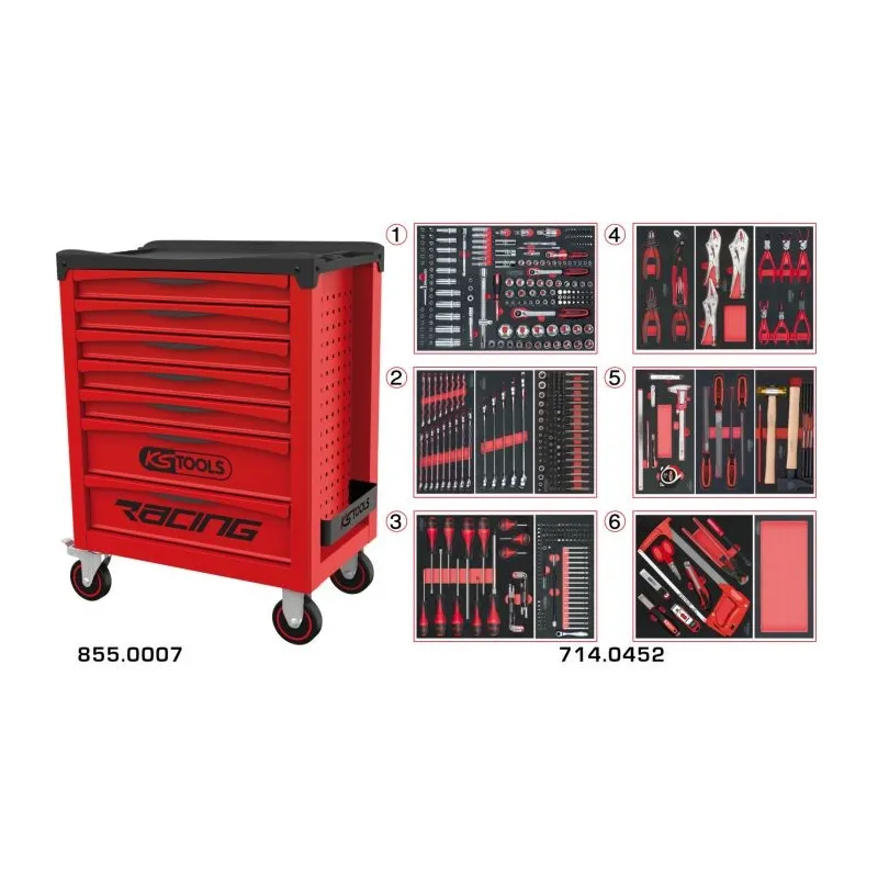 Servante RACING 7 tiroirs équipée de 455 outils KSTOOLS 855.7452 | 855.7452 Servante RACING 7 tiroirs équipée de 455 outils KSTOOLS 855.7452 | 855.7452
