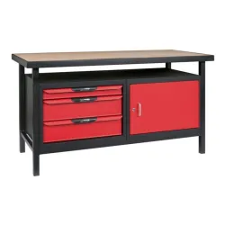 Etabli professionnel d'atelier 1 porte et 3 tiroirs . L. 1 .4m KSTOOLS 865.0140 | 865.0140
