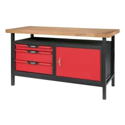 Etabli professionnel d'atelier 1 porte et 3 tiroirs . L. 1 .4m KSTOOLS 865.0140 | 865.0140