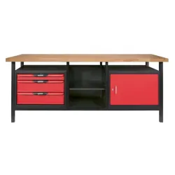 Etabli professionnel d'atelier 1 porte et 3 tiroirs . L.2m KSTOOLS 865.0210 | 865.0210
