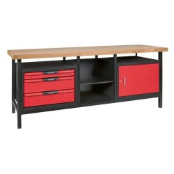 Etabli professionnel d'atelier 1 porte et 3 tiroirs . L.2m KSTOOLS 865.0210 | 865.0210