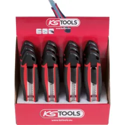 Présentoir de 12 cutters universels à lame sécable . magasin de 6 lames - 18 mm KSTOOLS 907.2175D | 907.2175D