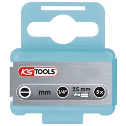 Boite de 5 embouts de vissage INOX Fente 1/4" 3 mm - L25 mm KSTOOLS 910.2233 | 910.2233