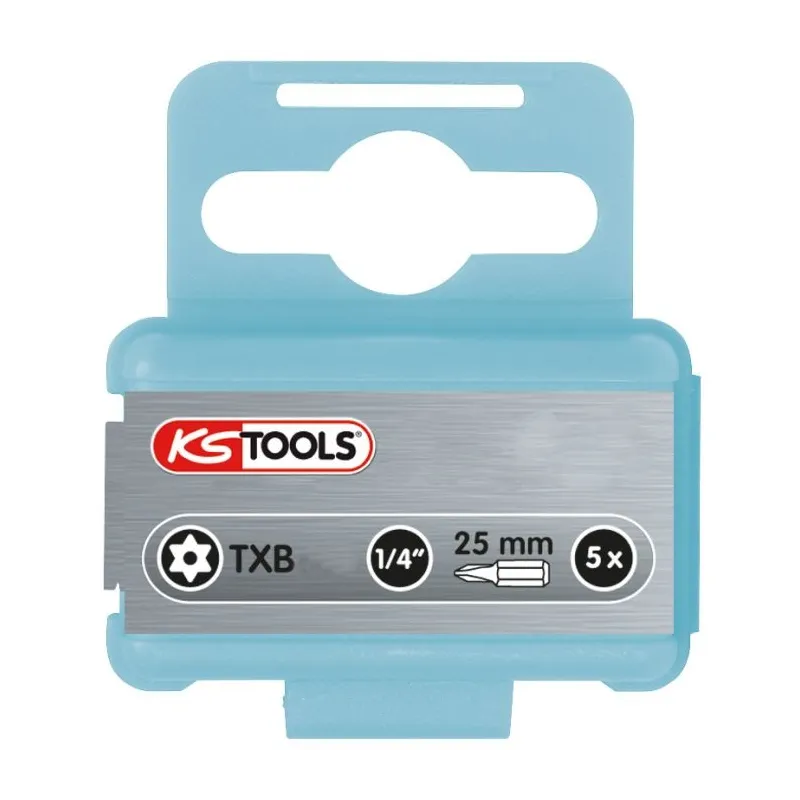 Boite de 5 embouts de vissage INOX TORX® percé 1/4" TB25 - L.25 mm KSTOOLS 910.2351 | 910.2351 Boite de 5 embouts de vissage INOX TORX® percé 1/4" TB25 - L.25 mm KSTOOLS 910.2351 | 910.2351