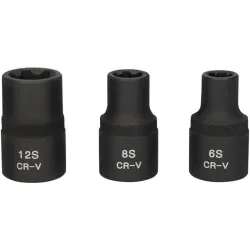 Jeu de 3 douilles à chocs RIBE femelle 1/2" pour culasse . 65 - 85 - 125 mm KSTOOLS 911.0895 | 911.0895