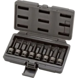 Jeu de douilles longues à chocs TORX® T30-80 1/2" . 8 pièces KSTOOLS 911.0901 | 911.0901