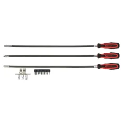 Jeu de 3 tournevis flexibles ERGOTORQUE® L.500 mm . et accessoires . 16 piècs KSTOOLS 911.1180 | 911.1180
