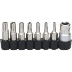 Jeu d'embouts de vissage TORX percé 5 pans 1/4" . 8 pièces KSTOOLS 911.1480 | 911.1480