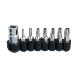 Jeu d'embouts de vissage TORX percé 5 pans 1/4" . 8 pièces KSTOOLS 911.1480 | 911.1480