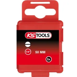 Boîte de 5 embouts de vissage Fente . L.50 mm - 1/4" - 4 mm KSTOOLS 911.2750 | 911.2750