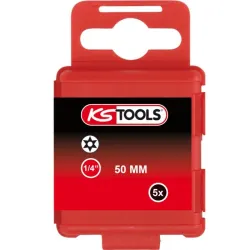 Boite de 5 embouts de vissage TORX® percé . L.50 mm - 1/4" - TB7 KSTOOLS 911.2771 | 911.2771