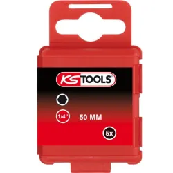 Boîte de 5 embouts de vissage 6 pans . L.50 mm - 1/4'' - 8 mm KSTOOLS 911.3579 | 911.3579